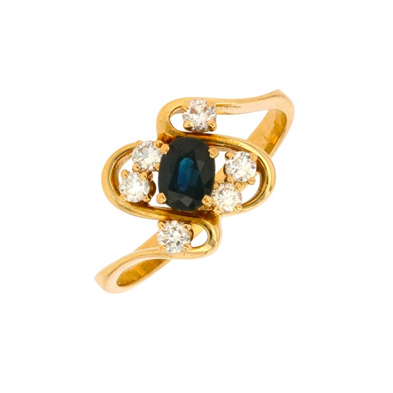 Acheter Bague saphir 0.58 carat et diamants 0.36 carat or jaune 4.16g Comme neuf - 1200,00 € Bague saphir 0.58 carat et diamants 0.36 carat or jaune 4.16g Comme neuf - reconditionné disponible sur Gemme Les Bijoux